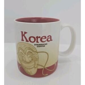 Starbucks Mug Korea 2011 Collector Series Global Icons 16 oz Red Interior Mask